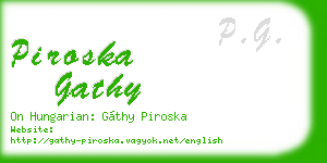 piroska gathy business card